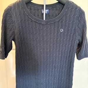 Chase - Lands' End Black Cable Knit Sweater
